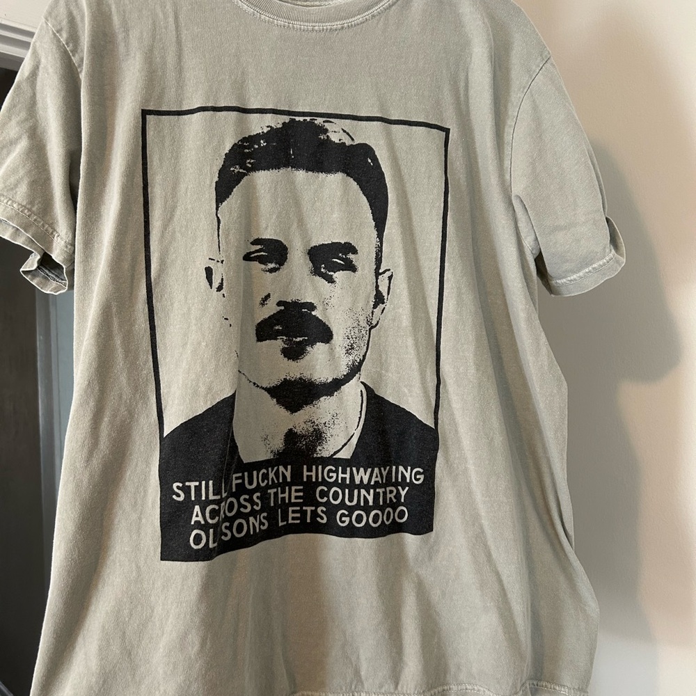 Graphic Print Men's T-Shirt - Olive